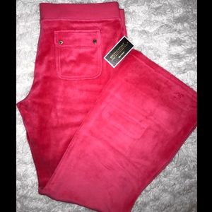 NWT Juicy Couture Cerise Bootcut Velour Pants!